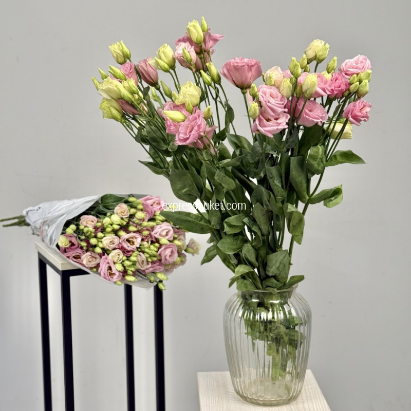 Розовая эустома, 10 шт